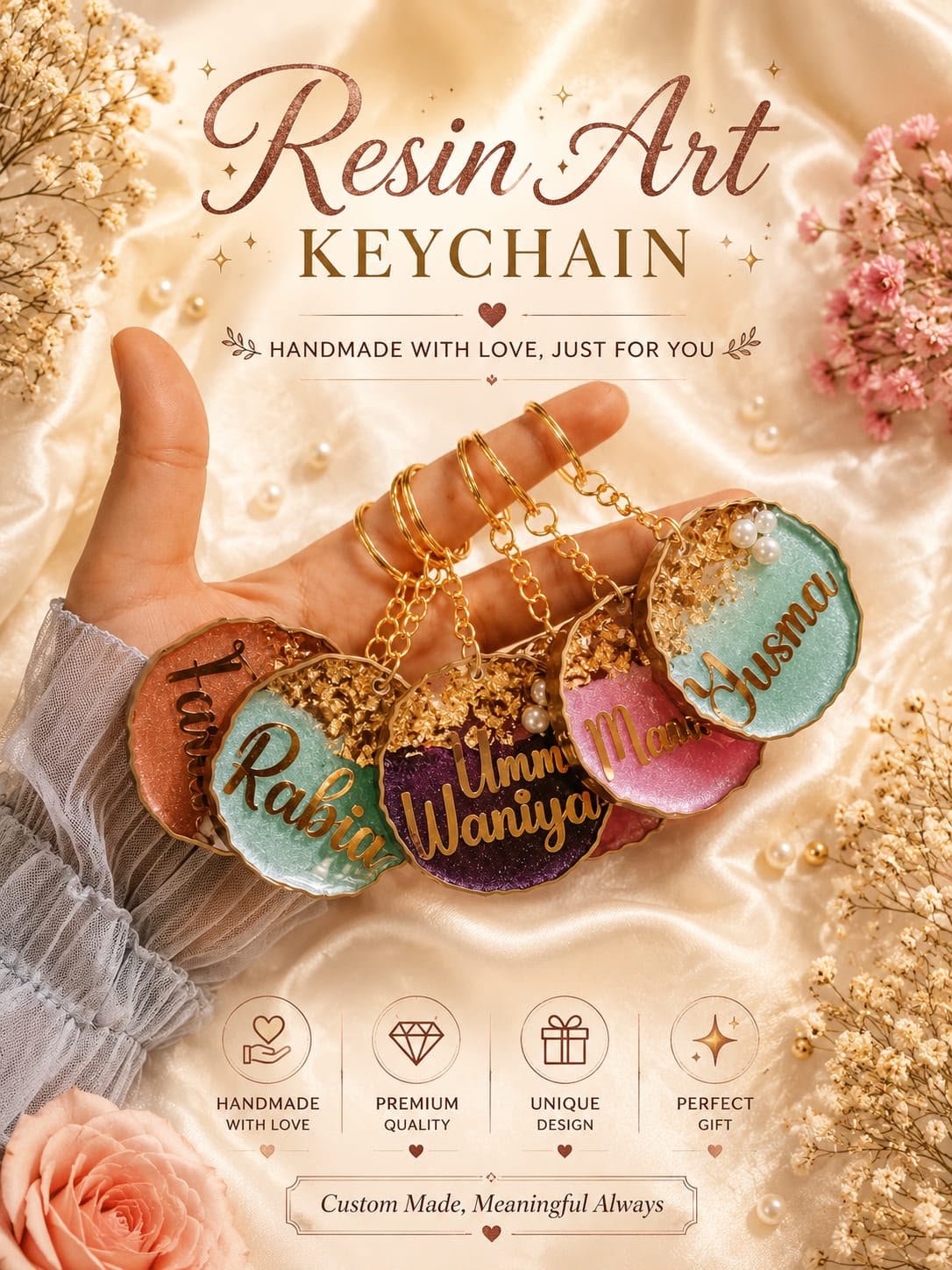 Personalized Resin Art Keychain
