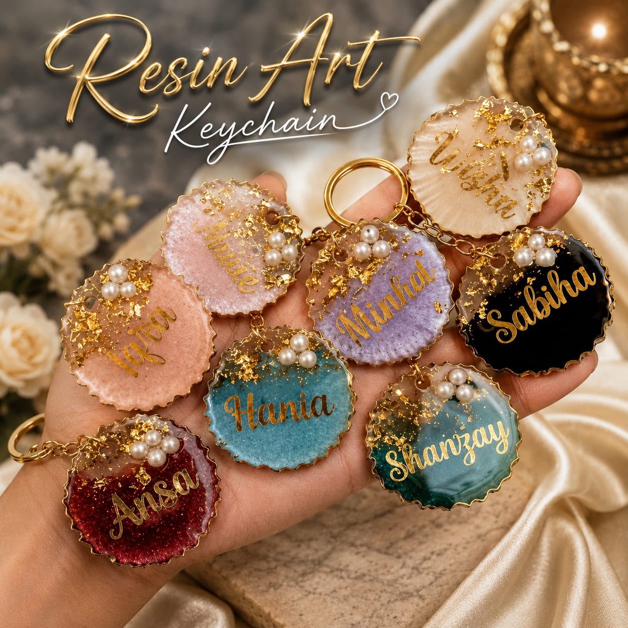 Personalized Resin Art Keychain