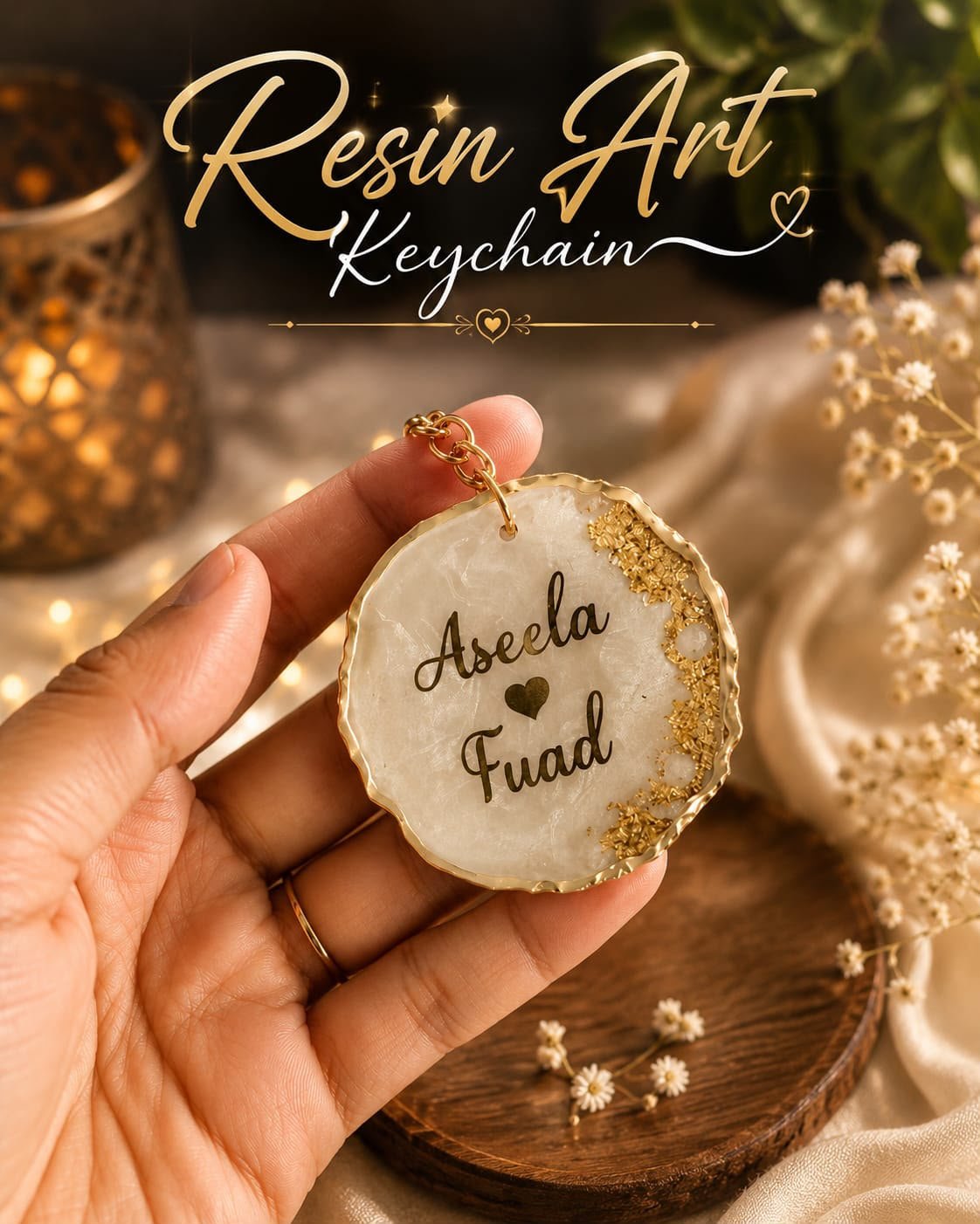 Personalized Resin Art Keychain