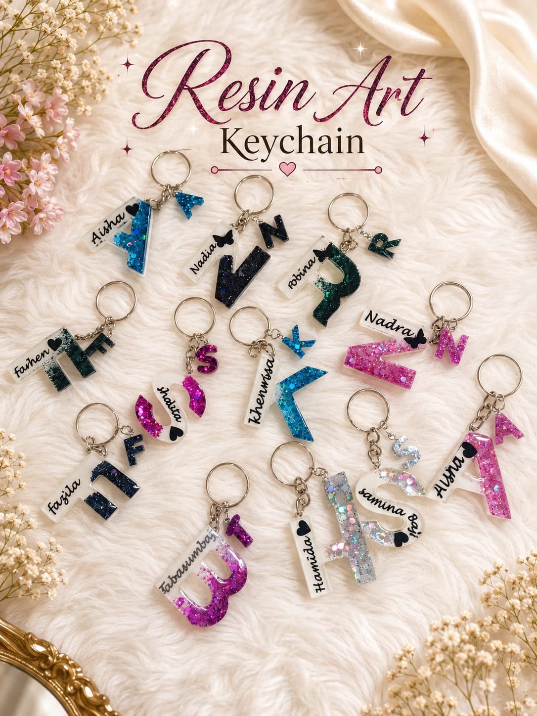 Personalized Resin Art Keychain