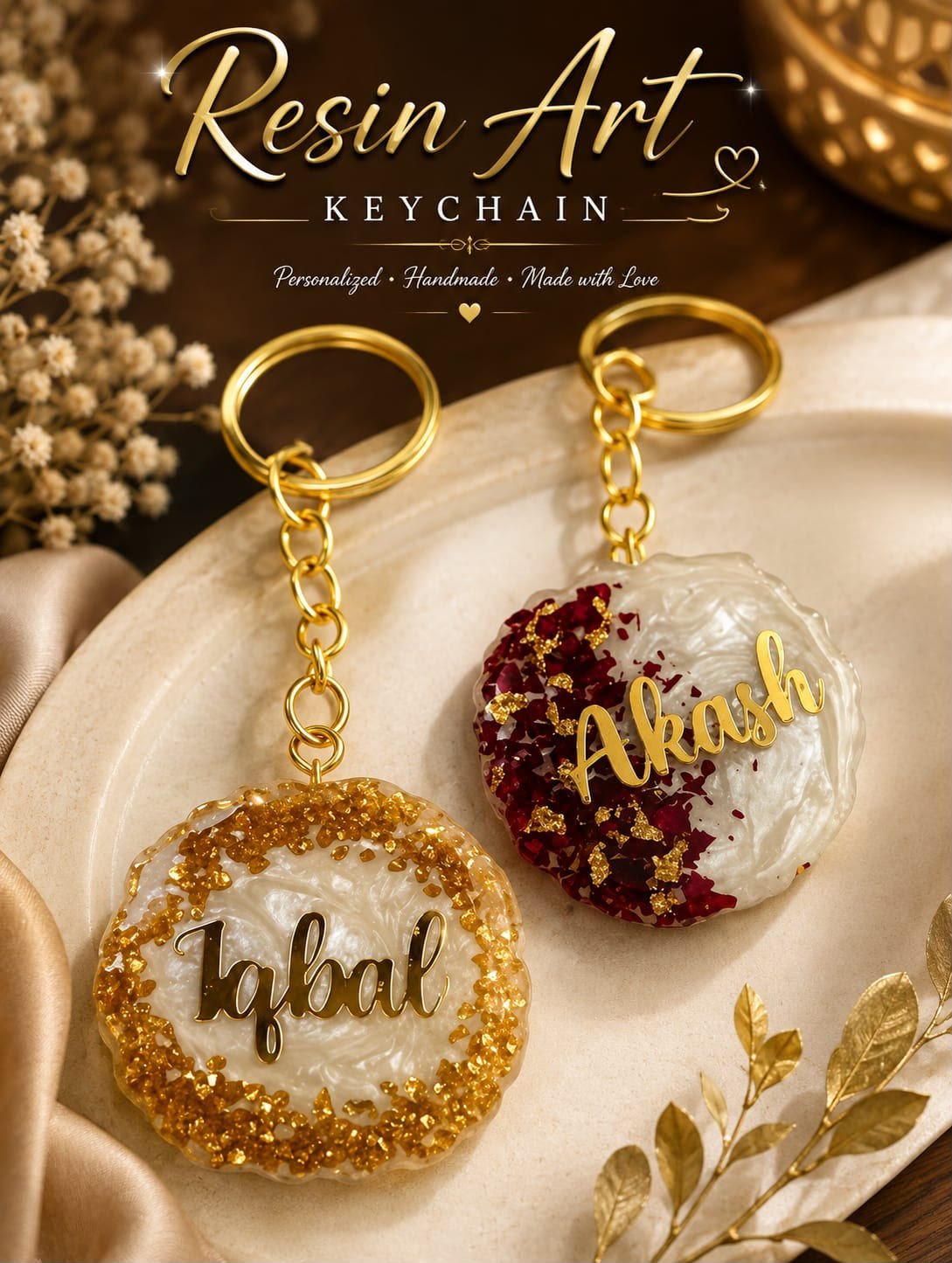 Personalized Resin Art Keychain