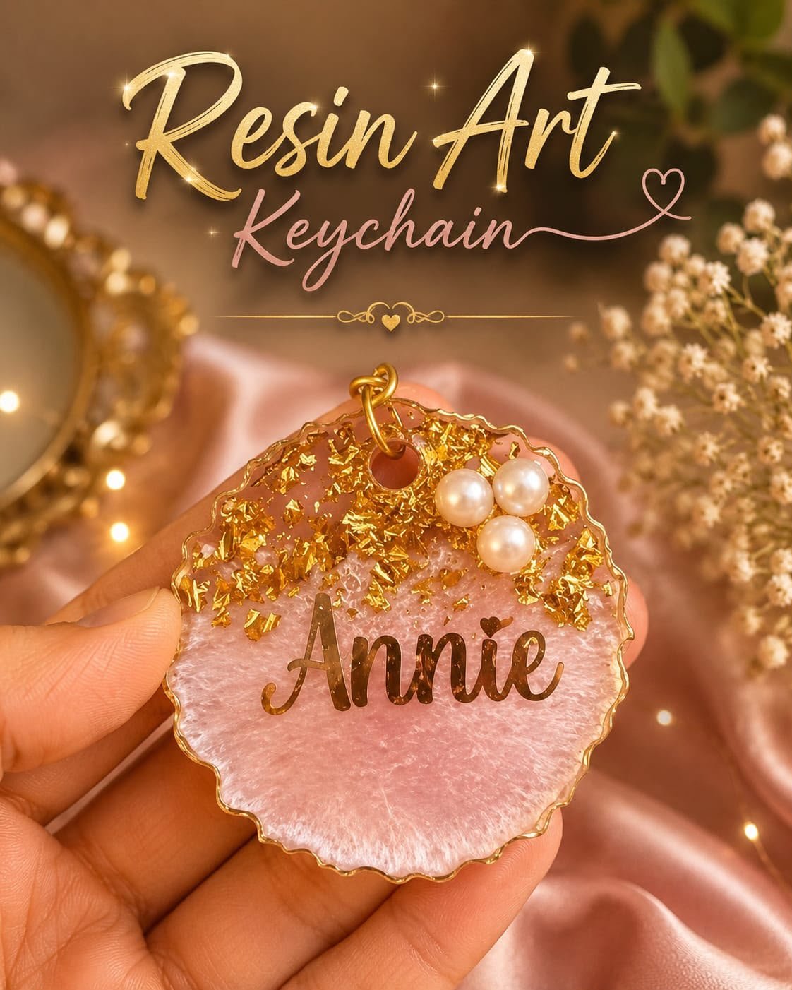 Personalized Resin Art Keychain