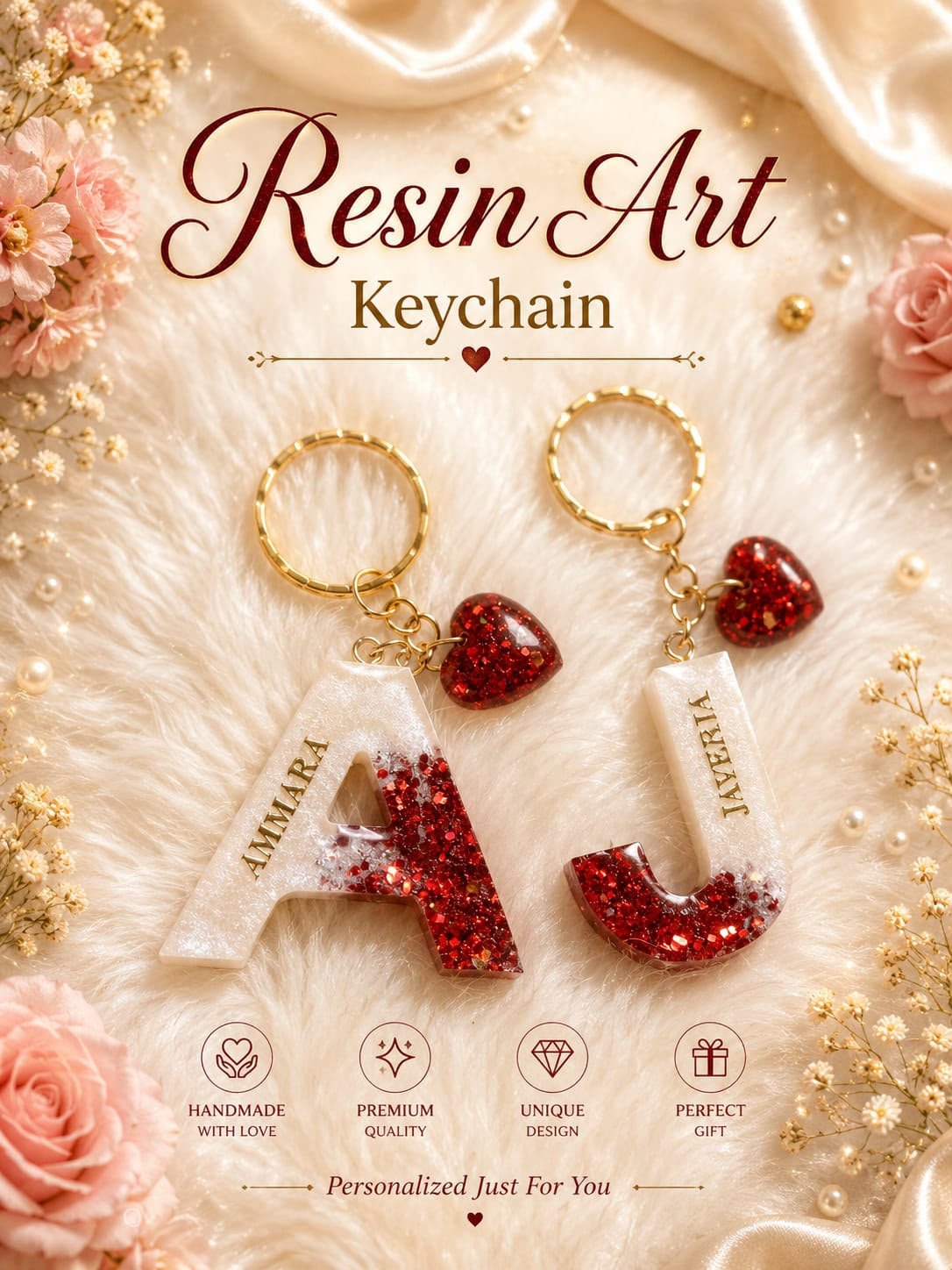 Personalized Resin Art Keychain