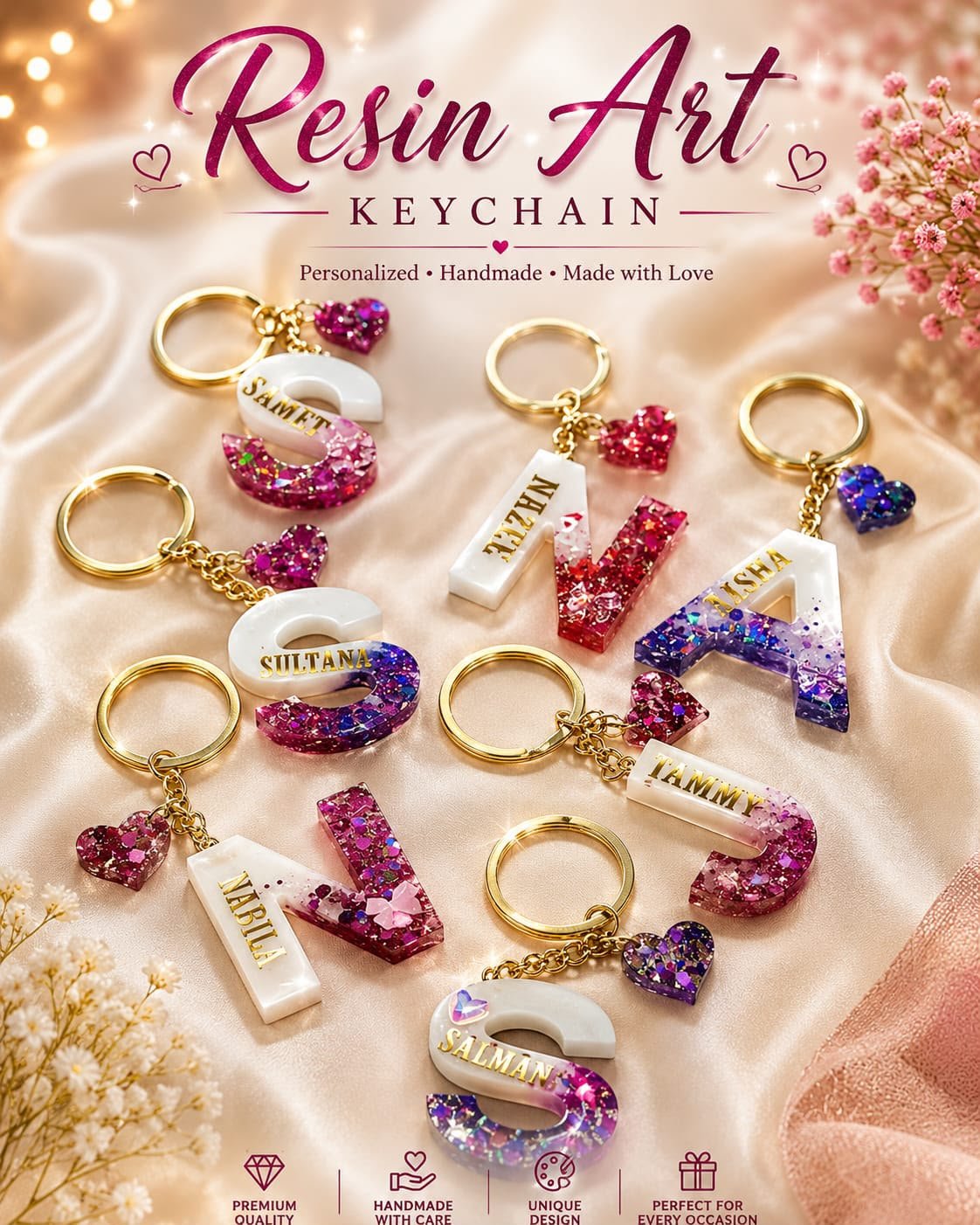 Personalized Resin Art Keychain
